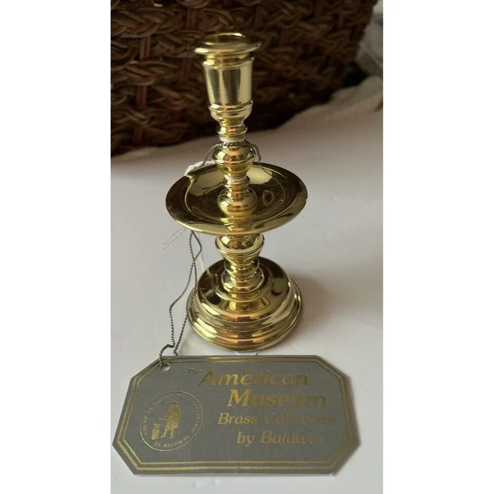 Vintage Baldwin Brass American Museum Candle Holder 4.75